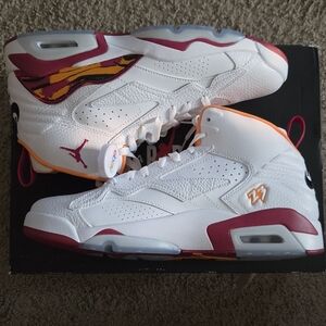 Jordan MVP Cardinal Red White With Orange Accents Size 11